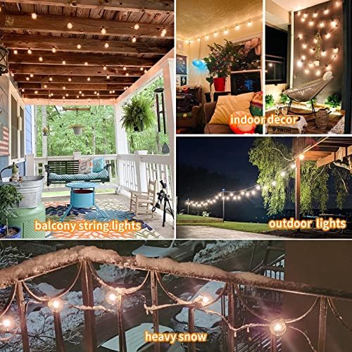Outdoor String Lights 100FT LED Outside Patio Light Updated Waterproof Gazebo Lighting Shatterproof UL Listed G40 Globes 0.6W Efficient Connectable Decor Yard Café Exterior - Image 2
