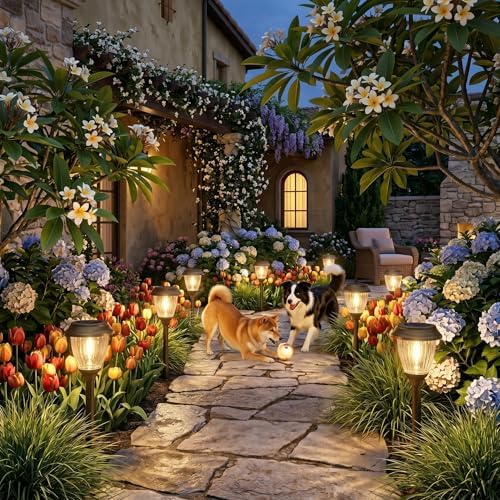 XMCOSY+ Solar Pathway Lights Outdoor 6 Pack, 2 Lighting Solar Garden Lights - Image 6