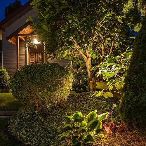 GKOLED Solid Brass Landscape Spotlight, 12V AC/DC Low Voltage Landscape Lights, Outdoor Directional LED Uplight Waterproof Fixture with ABS Spike, Garden Patio Trees Spot Up Light, No MR16 Bulb - Image 6