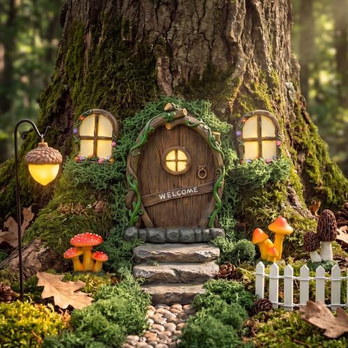 8 Pcs Fairy Garden House Kit Miniature Fairy Door Gnome, Vine by Unknown