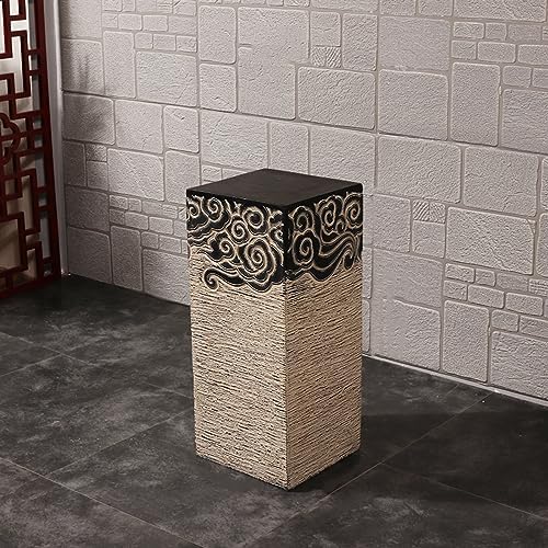 ARCVOX Xiangyun Pedestal Column Plant Stand, Yard Porch Columns & Pillars, Asian House Decor Antique Stone Finish, Traditional Pillar Statue Sculpture (Size : Size M) by Unknown