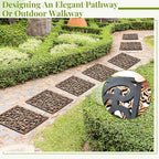 Pangda 16 Pcs Rubber Stepping Stones Outdoor, Copper, Scroll - Image 4