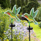 Solar Hummingbird Garden Lights 2 Pack, Colorful Neon Glow LED Solar Stake Lights, Waterproof Outdoor Decorative Landscape Lighting for Yard, Patio, Gifts for Mom - Image 5