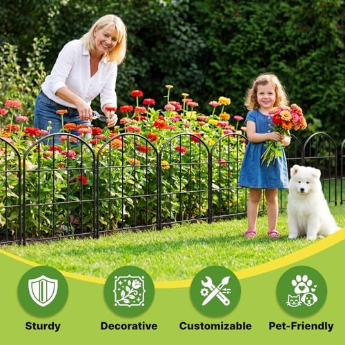 KIMAZO 25 Pack Decorative Garden Fence Panels – Metal Arched Fencing Dog Fence No-Dig Animal Barrier Fence Rustproof Garden Edging for Yard, Patio, Dog Run, Outdoor Decor Landscape & Flower Bed - Image 7