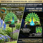Solar Peacock Garden Sculpture Outdoor Decor Light，2pcs - Image 4
