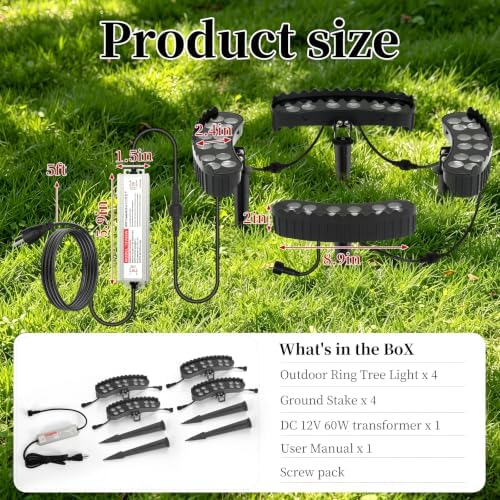 Tree Lights Outdoor,IP65 Waterproof Palm Tree Lights,DC12V,4 Pack - Image 3