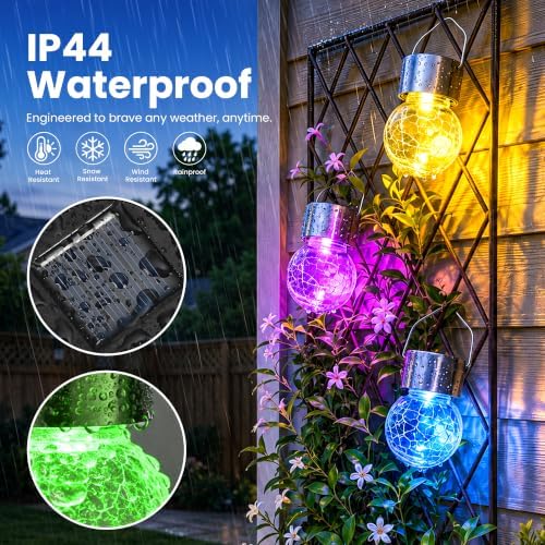 SOLPEX Solar Hanging Lanterns Solar Christmas Lights Outdoor Ornaments 16 Pc - Image 4