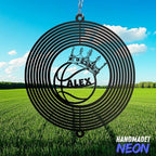 Personalized Golf Outdoor Wind Spinner Sublimation Custom Name Metal Art Kinetic Ornament Laser Cut 3D Decor for Lawn Patio Porch Indoor Garden Yard Golf Lovers Dads Father Presents (Basketball) - Image 2