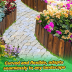 Rustic Pine Wood Garden Fence - 19.8ft Total Length (3pcs 6.6ft L*12in H) Easy to Install Sturdy Wooden Landscape Edging Border, No Fading Planter Fencing for Yard Flower Bed Lawns Pathway Tree - Image 4