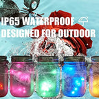 10 Pack 30 LED Solar Mason Jar Lid String Lights,Fairy Lights String Lids Lights Including 10 Pcs Hangers,for Indoor Outdoor Wedding Patio Garden Party Decorations Gift(No Jars) (5 Colors) - Image 5