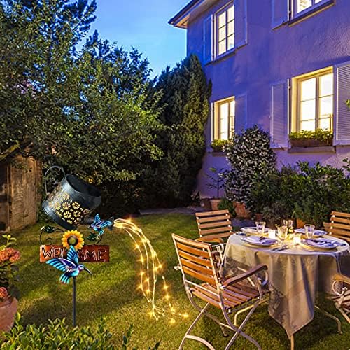 Solar Watering Can Lights, 1 Pack Outdoor Solar Lantern Decorative, Solar Outdoor Lights Watering Can Lantern for Balcony Garden Courtyard Patio Yard Lawn Patio Walkway Party Decorations - Image 4