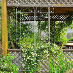 Sungmor Large Metal Garden Trellises for Climbing Plants - 82.5 Inch Tall & 2PC Green Pack - Beautiful Retro Style Metal Fence Trellis - Gardening Vines Plant Support for Flower Rose Climbing - Image 3