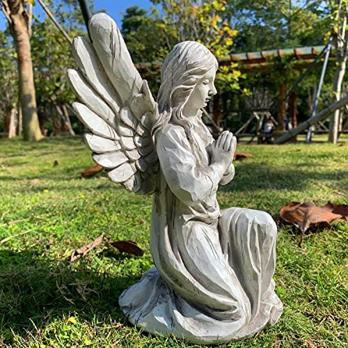 Praying Angel Garden Statue, Religious Fairy Sculpture Waterproof Decorative Figurine Art Decor for Patio, Lawn, Yard, Housewarming Ornament Present Angels HSa-1 - Image 4