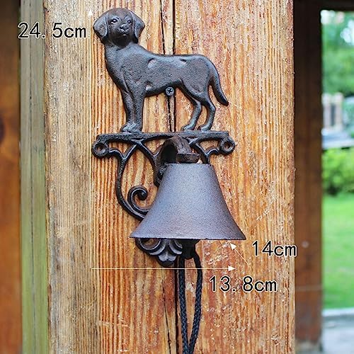 Cast Iron Decorative Door Bell, Vintage Dinner Bell, Decoration Cast Iron Hanging Bells for Door, Outdoor Indoor Wall Mounted Home Decor Doorbell for Home, School or Church - Image 2