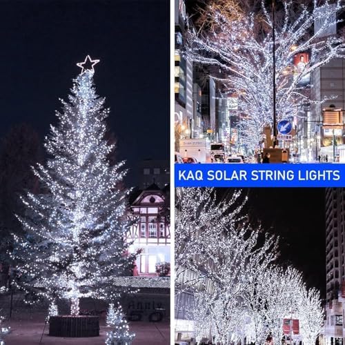 KAQ 4pack 400LED Solar String Lights Outdoor Waterproof Cool White - Image 2