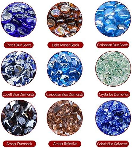 GasSaf 3/4 Inch Caribbean Blue Luster Fire Glass Beads, 20 Pound - Image 7