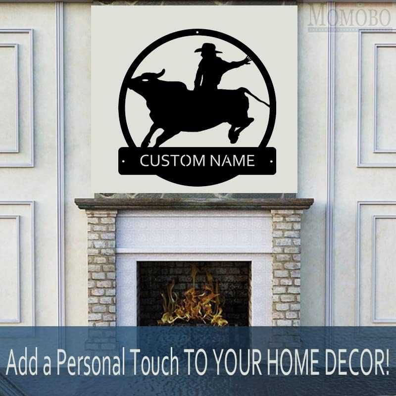 Bull Rider Custom Name Sign Metal Wall Art Personalized Last Name Plaque Outdoor Metal Wall Art Personalized Gift for Wedding/Housewarming - Image 3