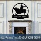 Bull Rider Custom Name Sign Metal Wall Art Personalized Last Name Plaque Outdoor Metal Wall Art Personalized Gift for Wedding/Housewarming - Image 3