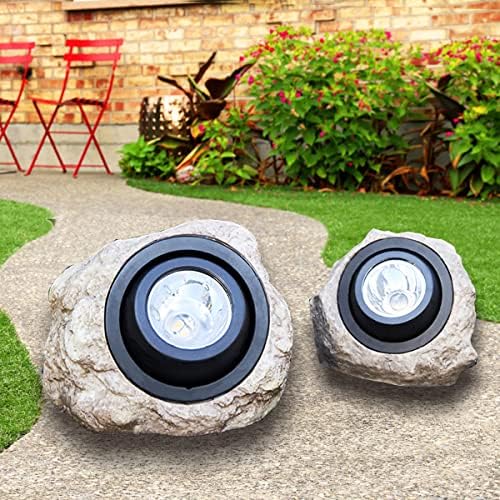 GOODFOEVER Rock Solar Garden Lights, Super Bright Solar Spot Lights, Solar Powered Landscape Lights Outdoor Decorative Waterproof LED Lights for Pathway, Walkway, Yard by GOODFOEVER