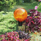 10-inch Mandarin Glass Gazing Globe Mirror Polished Reflective Garden Sphere Outdoor Yard Ornament Weather-Resistant Decorative Lawn Patio Accent for Landscaping and Home Decor - Image 4