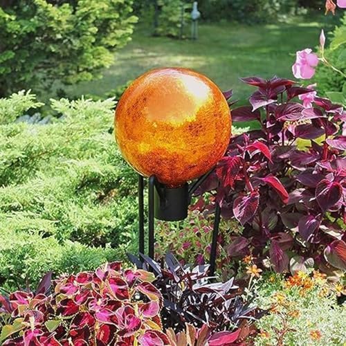 10-inch Mandarin Glass Gazing Globe Mirror Polished Reflective Garden Sphere Outdoor Yard Ornament Weather-Resistant Decorative Lawn Patio Accent for Landscaping and Home Decor - Image 4