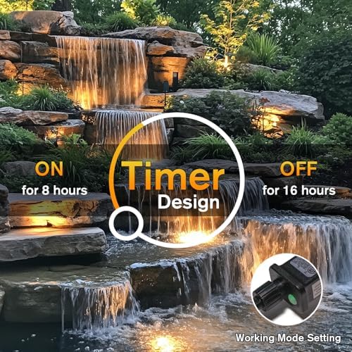 POPOSOAP Pond Lights, 4-in-1 Warm White Underwater Pond Lights, IP68 Waterproof LED Landscape Spotlights for for Pond, Garden, Patio, Fountain, Pool, Waterfall Decoration(4 Head Lamps) - Image 4