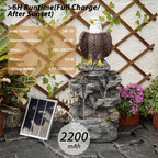 YZM 26.38" H Solar Water Fountain Outdoor Garden Bald Eagle Statue - Image 3