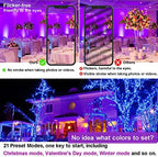 LED Flood Light Outdoor 800W Equivalent Bluetooth Smart Color Change Landscape Lighting DIY-Scene+RGB Colors+Warm White 2700K - APP & Group Control & Timing,IP66 Waterproof US 3-Plug Up Light 4Pack - Image 5