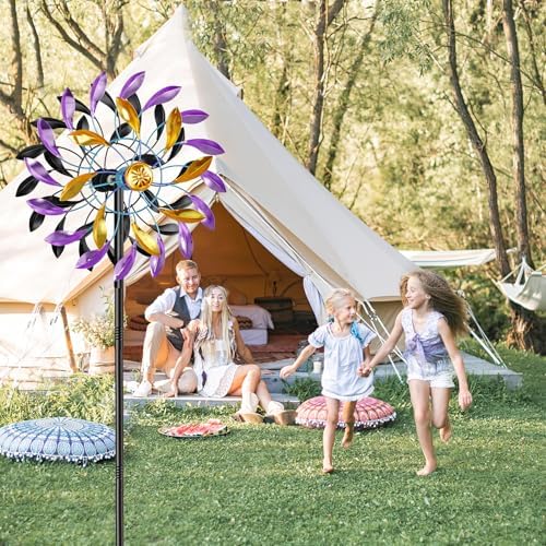 Wind Spinners Outdoor for Yard and Garden, 360 Degrees Metal Wind Sculptures & Spinners, Windmill for Outside Patio Lawn Decor Gifts for Family Friends - Image 6