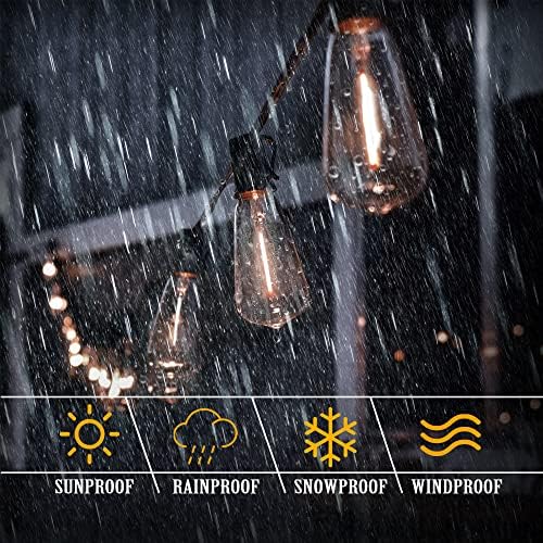 Outdoor String Lights 100FT Waterproof Lighting for Outside Patio Backyard - Image 5
