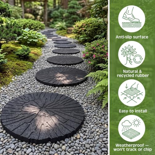 Nuanchu Lines 8 Pack Rubber Stepping Stones 17" - Image 5