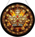 9.84 Inch Celestial Crown Stained Glass Window Hanging Suncatcher Suncatcher Stained Glass Christmas Halloween by Unknown