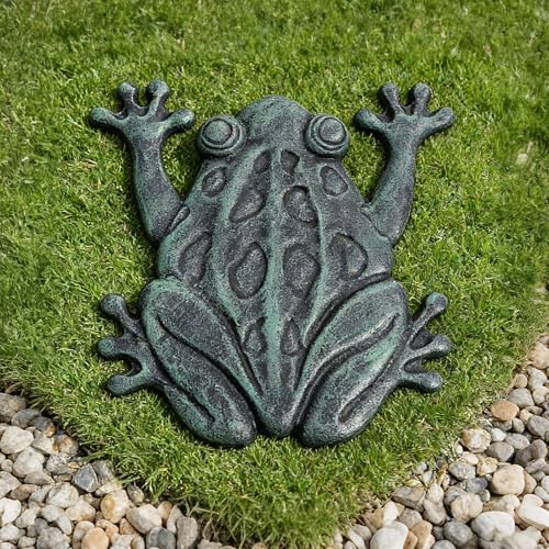 Lawei Cast Iron Frog Stepping Stone, Vintage Green Sturdy Outdoor Garden Statue, Unique Decorative Frog Flagstone Mat for Patio, Lawn, Yard, Garden Walkway, Non-Slip Entryway Rug, 12 x 10.6 in - Image 7