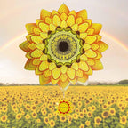 Sunflower Wind Spinners Outdoor Garden Decor for Outside - 12 Inch 3D Stainless Steel Metal Wind Spinners - Sunflower Gardening Gifts for Women, Yard Decorations Outdoor Hanging Decor by Unknown