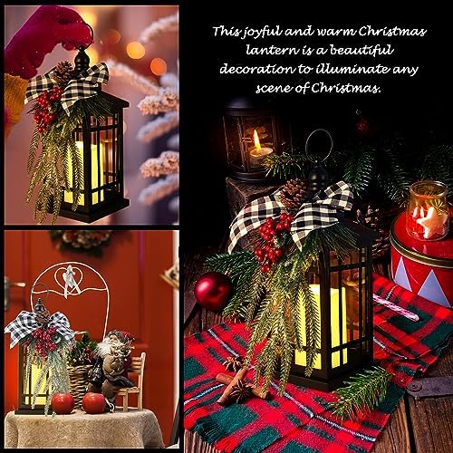 Christmas Decorations Christmas Lantern, Christmas Decor Candle Lanterns, 14 Inch Flameless Candle Lantern, Outdoor Patios Indoor Home Table Fireplace Farmhouse Decorations,Holiday Xmas Gifts - Image 4