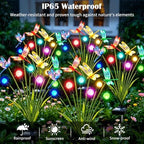 VOOKRY Dragonfly Solar Garden Lights Outdoor (8 Pack, 48 LEDs), Dragonfly Outdoor Decor with Solar Firefly Lights Waterproof Swaying Light for Yard Patio Pathway Gardening Gift for Women, Multicolor - Image 4
