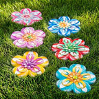 Landical 6 Pack Decorative Stepping Stones for Garden Outdoor, Flower by Landical