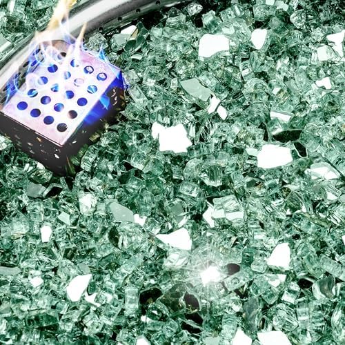 NUPICK 20 Pound Fire Glass, 1/4 Inch Reflective Fire Pit Glass by CreateAmazingChoice