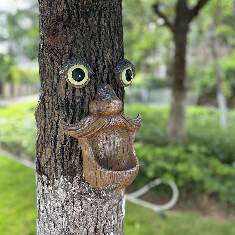 Tree Face Bird Feeder - Tree Face Decor - Outdoor Bird Feeder Garden Decor Statue - Yard Art Outdoor Garden Decoration Garden Hugger Decoration Ideal for Attracting Birds to Your Home - Image 5