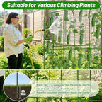 U-Shape Cucumber Trellis with Fabric Raised Garden Bed 65x50 Inch Metal Garden Arch Trellis with Net, Climbing Plants Vegetables Heavy-Duty Outdoor Plant Support for Pea, Grape, Squash, Tomatoes - Image 4