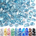 GasSaf 1/2" Caribbean Blue Fire Glass Reflective Tempered Fireglass, 20lb by GasSaf
