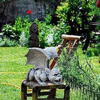 Mischievous Gargoyle Garden Gnome Statue Figurine Art Yard Lawn Hallway Plant Pot for Indoor Outdoor Home Office Collectible Crafts (16x13x14cm) - Image 5