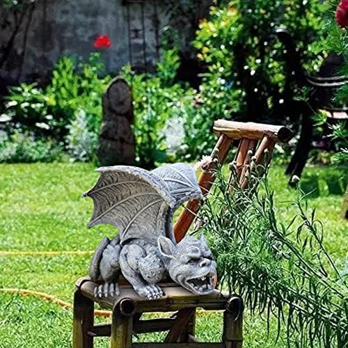Mischievous Gargoyle Garden Gnome Statue Figurine Art Yard Lawn Hallway Plant Pot for Indoor Outdoor Home Office Collectible Crafts (16x13x14cm) - Image 5