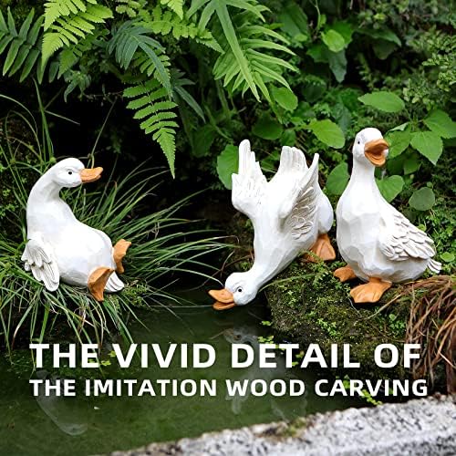 Duck Garden Statues Set of 3 Resin Funny Gift Outdoor Yard Lawn Patio Decor - Image 2
