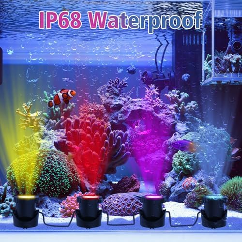 T-SUN Color Changing Pond Lights, 4 Lightheads with Bluetooth APP Control - Image 4