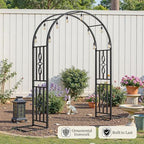 Metal Garden Arch, Heavy Duty Garden Trellis for Climbing Plants, with Enlarged Base for Stability, Ideal for Wedding Arches & Party Decorations, 55" W x 86" H - Image 3