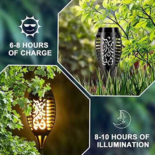 Solar Torch Lights with Flickering Flame 12 Pack for Decorations - Image 5