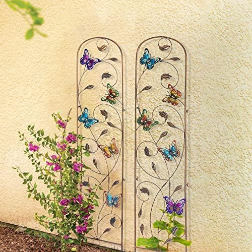 SUNNYPARK Set of 2 Butterfly Metal Garden Trellis for Climbing Plants, Decorative Vegetables Flowers Vine Trellis for Outdoor Patio 60'' H x 11'' W - Image 5