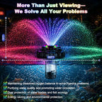 Pond Fountain Aerator, with 2 RGB Lights 1HP 110V 15000 GPH Pond Fountain Pump with Lights, Fully Automatic Lake Floating Fountain, 100 FT Power Cord, Pond Fountains for Small Large Ponds Lake - Image 4