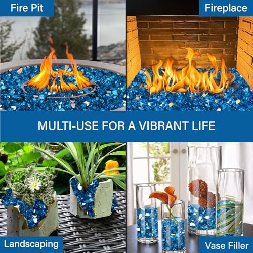 NUPICK 10 Pound Fire Glass, 1/4 Inch Reflective Fire Pit Glass - Image 7